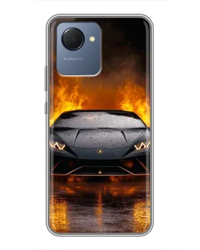 Чехол для Realme NARZO 50i Prime с картинкой «Lamborghini в огне» Чехол для Realme NARZO 50i Prime с картинкой «Lamborghini в огне»
