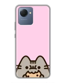 Чехол для Realme NARZO 50i Prime с картинкой «Pusheen и печенье»