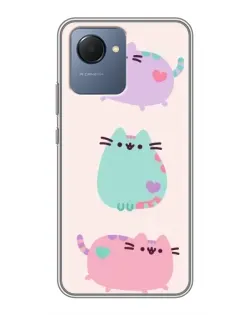 Чехол для Realme NARZO 50i Prime с картинкой «Pusheen трио»