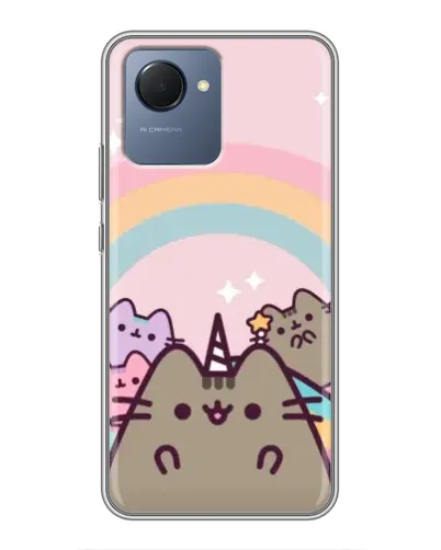 Чехол для Realme NARZO 50i Prime с картинкой «Единорог Pusheen»