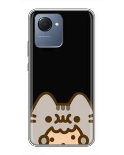 Чехол для Realme NARZO 50i Prime с картинкой «Пушин на черном»