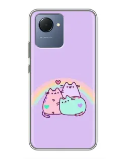 Чехол для Realme NARZO 50i Prime с картинкой «Радужные Пушины»