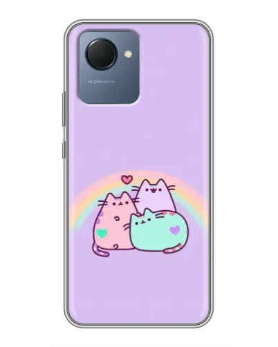 Чехол для Realme NARZO 50i Prime с картинкой «Радужные Пушины»