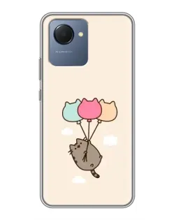 Чехол для Realme NARZO 50i Prime с картинкой «Пушин на шариках»