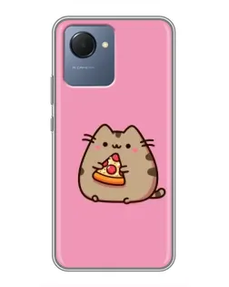 Чехол для Realme NARZO 50i Prime с картинкой «Пушин с пиццей»