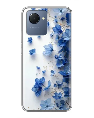 Чехол для Realme NARZO 50i Prime с картинкой «Голубой цветочный каскад»