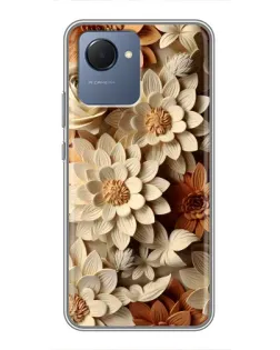 Чехол для Realme NARZO 50i Prime с картинкой «Бежевый флористический декор» Чехол для Realme NARZO 50i Prime с картинкой «Бежевый флористический декор»