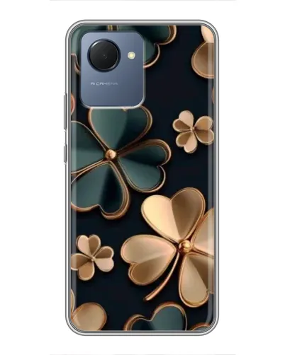 Чехол для Realme NARZO 50i Prime с картинкой «Клевер в золоте»
