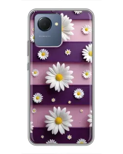 Чехол для Realme NARZO 50i Prime с картинкой «Ромашки на фиолетовом» Чехол для Realme NARZO 50i Prime с картинкой «Ромашки на фиолетовом»