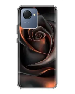 Чехол для Realme NARZO 50i Prime с картинкой «Шелковая черная роза» Чехол для Realme NARZO 50i Prime с картинкой «Шелковая черная роза»