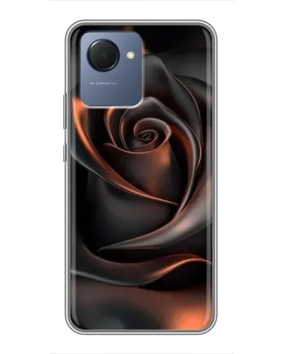 Чехол для Realme NARZO 50i Prime с картинкой «Шелковая черная роза»
