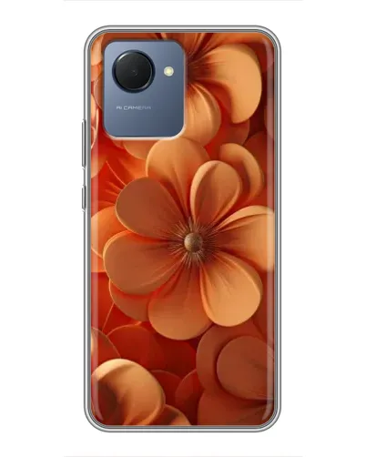 Чехол для Realme NARZO 50i Prime с картинкой «Оранжевый макро цветок»