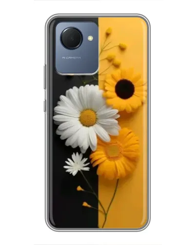 Чехол для Realme NARZO 50i Prime с картинкой «Подсолнух и ромашка»