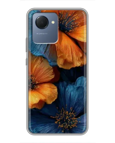 Чохол для Realme NARZO 50i Prime з картинкою «Яскрава синьо-помаранчева флора» Чохол для Realme NARZO 50i Prime з картинкою «Яскрава синьо-помаранчева флора»