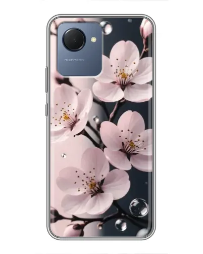 Чехол для Realme NARZO 50i Prime с картинкой «Нежная сакура и капли» Чехол для Realme NARZO 50i Prime с картинкой «Нежная сакура и капли»