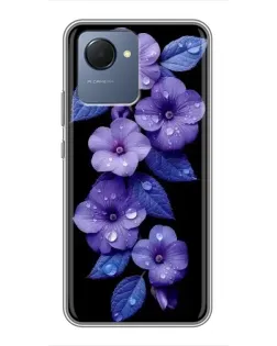 Чехол для Realme NARZO 50i Prime с картинкой «Фиолетовые цветы с росою»