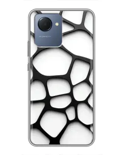 Чехол для Realme NARZO 50i Prime с картинкой «Белая объемная сетка»