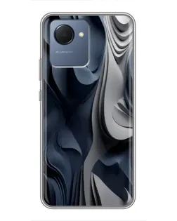 Чехол для Realme NARZO 50i Prime с картинкой «Объемные синие складки» Чехол для Realme NARZO 50i Prime с картинкой «Объемные синие складки»