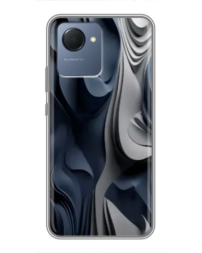 Чехол для Realme NARZO 50i Prime с картинкой «Объемные синие складки»