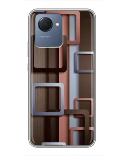 Чехол для Realme NARZO 50i Prime с картинкой «Коричневые объемные квадраты» Чехол для Realme NARZO 50i Prime с картинкой «Коричневые объемные квадраты»