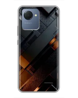 Чехол для Realme NARZO 50i Prime с картинкой «Черные геометрические блоки»