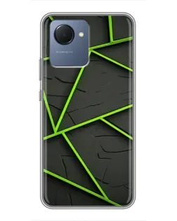 Чехол для Realme NARZO 50i Prime с картинкой «Зеленые геометрические линии»