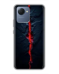 Чехол для Realme NARZO 50i Prime с картинкой «Kрасная лавовая трещина»