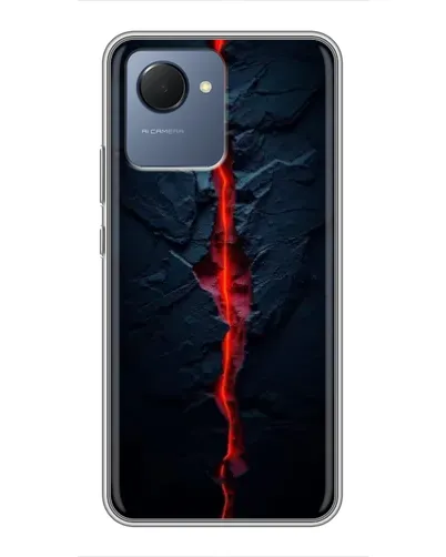Чехол для Realme NARZO 50i Prime с картинкой «Kрасная лавовая трещина»