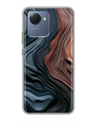 Чехол для Realme NARZO 50i Prime с картинкой «Цветные волны каньона»