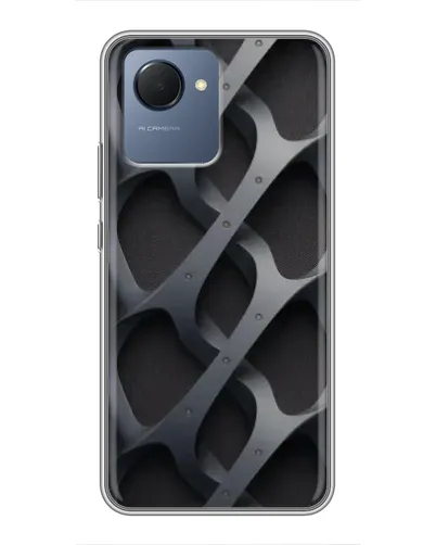Чехол для Realme NARZO 50i Prime с картинкой «Объемное серое плетение»