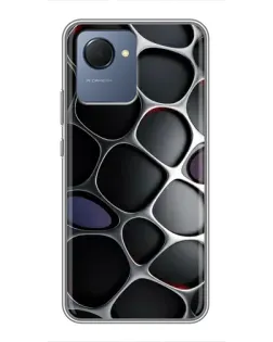 Чехол для Realme NARZO 50i Prime с картинкой «Объемная темная решетка»