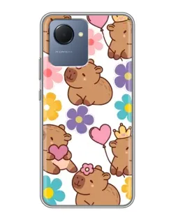 Чехол для Realme NARZO 50i Prime с картинкой «Цветочный паттерн капибар» Чехол для Realme NARZO 50i Prime с картинкой «Цветочный паттерн капибар»