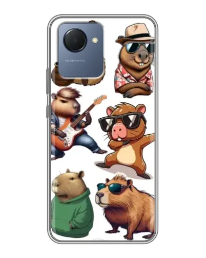 Чехол для Realme NARZO 50i Prime с картинкой «Крутые капибары музыканты» Чехол для Realme NARZO 50i Prime с картинкой «Крутые капибары музыканты»