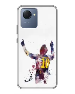Чехол для Realme NARZO 50i Prime с картинкой «Акварельный Месси Барселона»