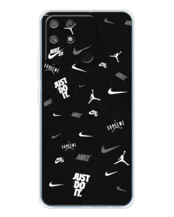 Чехол для Realme NARZO 80 Lite 4G с картинкой «Nike Black Pattern»