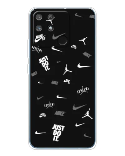 Чехол для Realme NARZO 80 Lite 4G с картинкой «Nike Black Pattern»