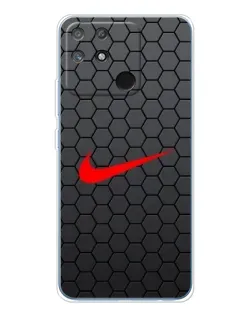 Чехол для Realme NARZO 80 Lite 4G с картинкой «Nike — карбоновая сетка»