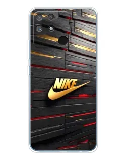 Чехол для Realme NARZO 80 Lite 4G с картинкой «Золотой Nike на металле»
