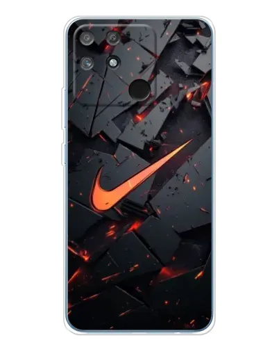 Чехол для Realme NARZO 80 Lite 4G с картинкой «Nike — эффект разломов»