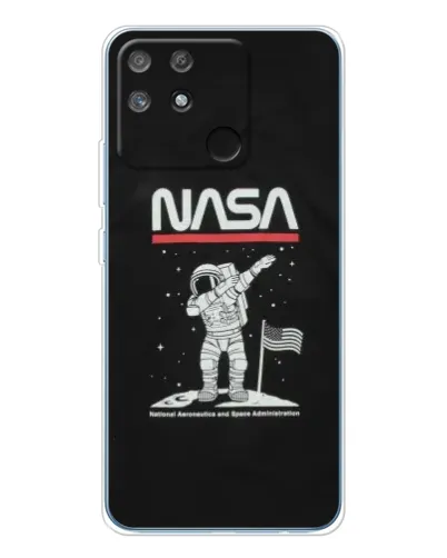 Чехол для Realme NARZO 80 Lite 4G с картинкой «NASA — шагаем по Луне»