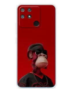 Чехол для Realme NARZO 80 Lite 4G с картинкой «Bored Ape в красном»