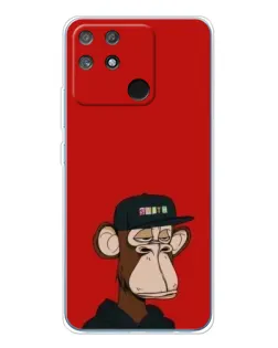 Чехол для Realme NARZO 80 Lite 4G с картинкой «Bored Ape — красный фон»