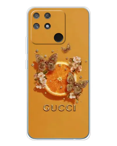 Чехол для Realme NARZO 80 Lite 4G с картинкой «Gucci — золотые бабочки» Чехол для Realme NARZO 80 Lite 4G с картинкой «Gucci — золотые бабочки»