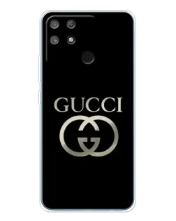 Чехол для Realme NARZO 80 Lite 4G с картинкой «Gucci — золото на черном»