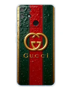 Чехол для Realme NARZO 80 Lite 4G с картинкой «Gucci — фирменная полоса и золото»