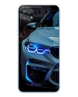 Чехол для Realme NARZO 80 Lite 4G с картинкой «Взгляд BMW с синими фарами»