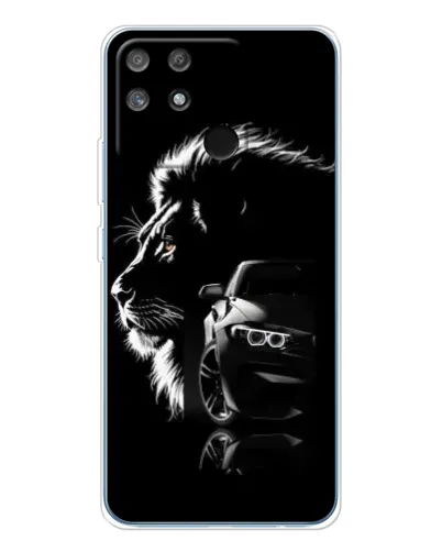 Чехол для Realme NARZO 80 Lite 4G с картинкой «BMW и лев»