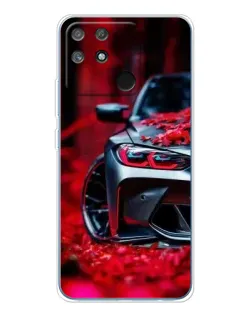 Чехол для Realme NARZO 80 Lite 4G с картинкой «Спортивная BMW и цветы»