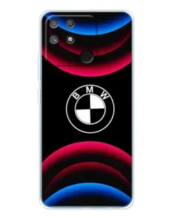 Чехол для Realme NARZO 80 Lite 4G с картинкой «Логотип BMW и неоновые дуги»