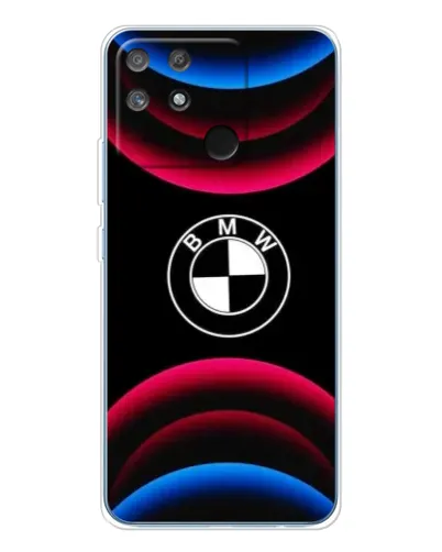 Чехол для Realme NARZO 80 Lite 4G с картинкой «Логотип BMW и неоновые дуги»